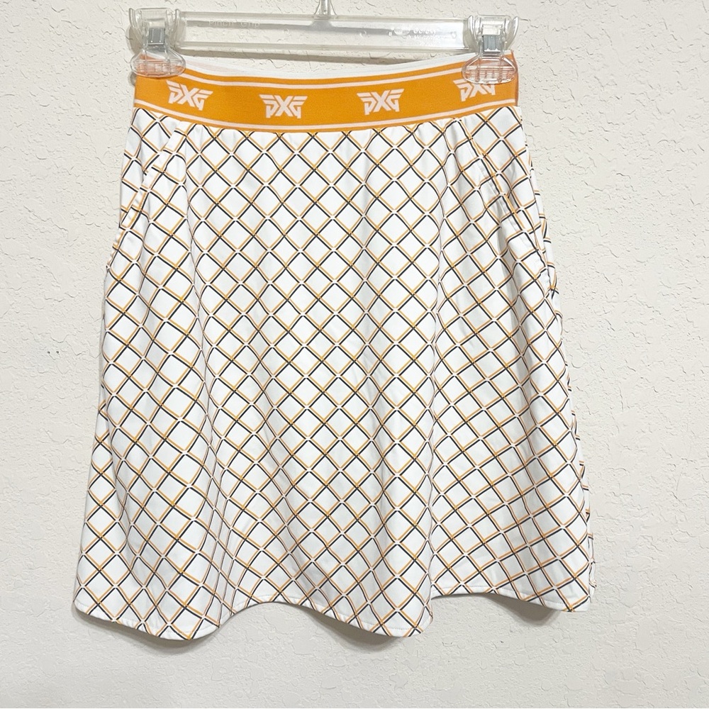 PXG White and Orange Checkered Skirt Size XS